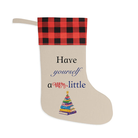 Christmas Stocking - "Have Yourself a Merry Little" Plaid Cuff Holiday Stocking - The Dreamer's Bookshop.
