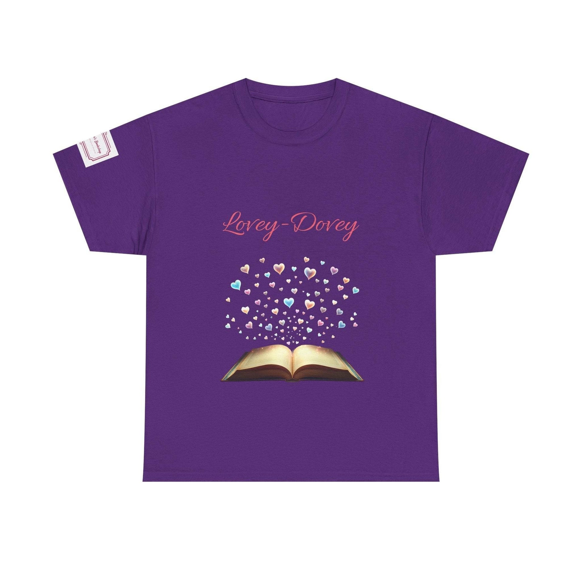 Lovey-Dovey - Unisex Heavy Cotton Tee - Sweet Romance - The Dreamer's Bookshop.