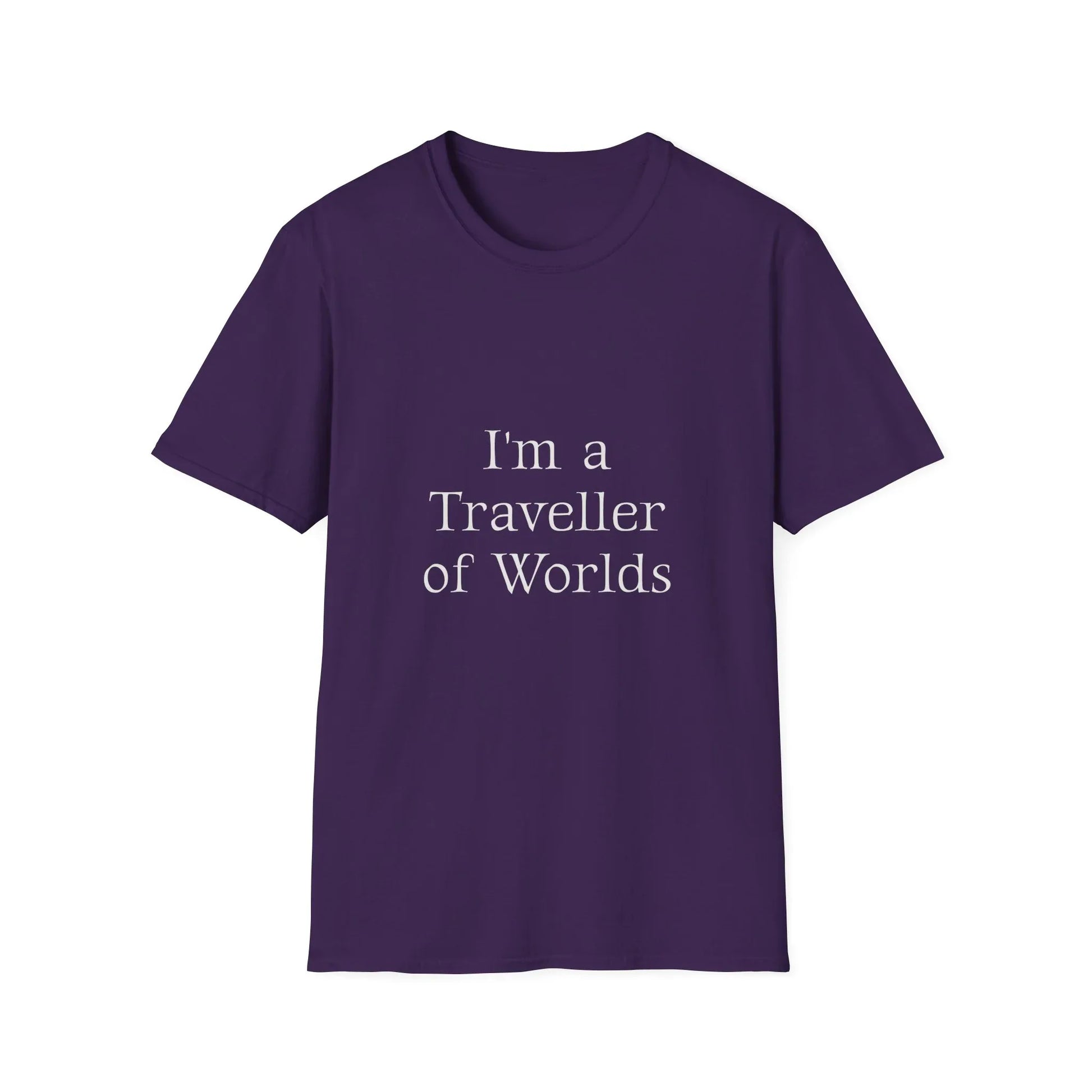 Unisex Travel-Inspired T-Shirt - "I'm a Traveller of Worlds" - Perfect for Book Lovers - The Dreamer's Bookshop.