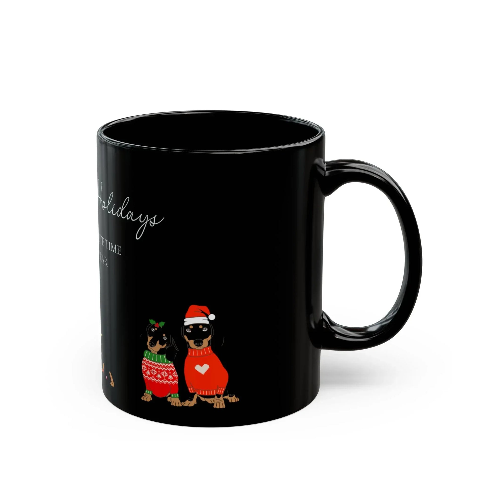 Dog's Christmas Black Mug (11oz, 15oz) - The Dreamer's Bookshop.
