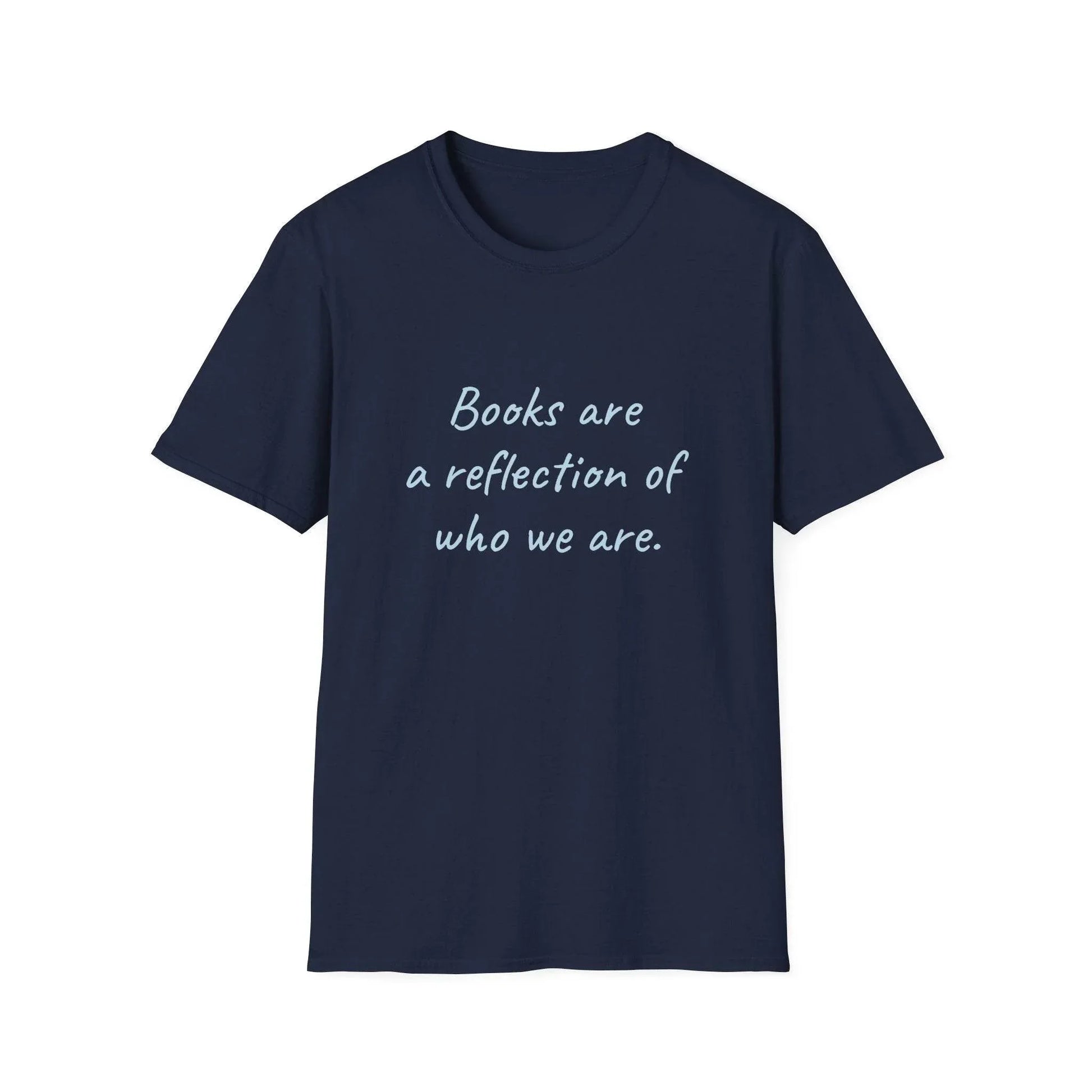 Books Are A Reflection T-Shirt – Unisex Softstyle Tee for Book Lovers - The Dreamer's Bookshop.