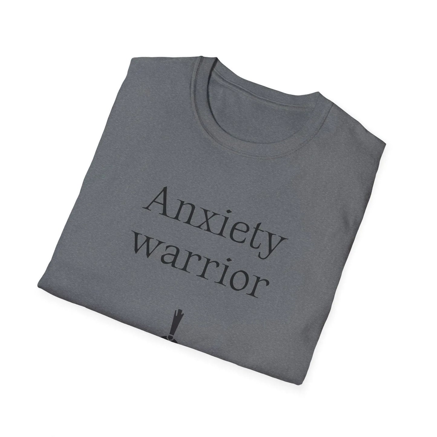 Anxiety Warrior Unisex Softstyle T-Shirt - Empowering Battle Against Mental Health - The Dreamer's Bookshop.