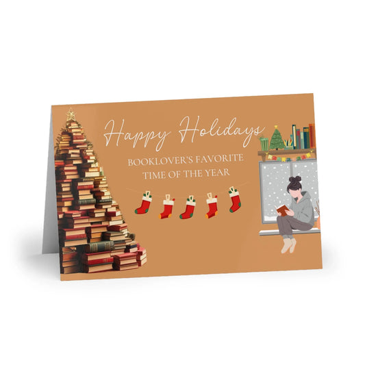 The Dreamer's Bookshop "Booklovers XMas" Cute Christmas Card - The Dreamer's Bookshop.