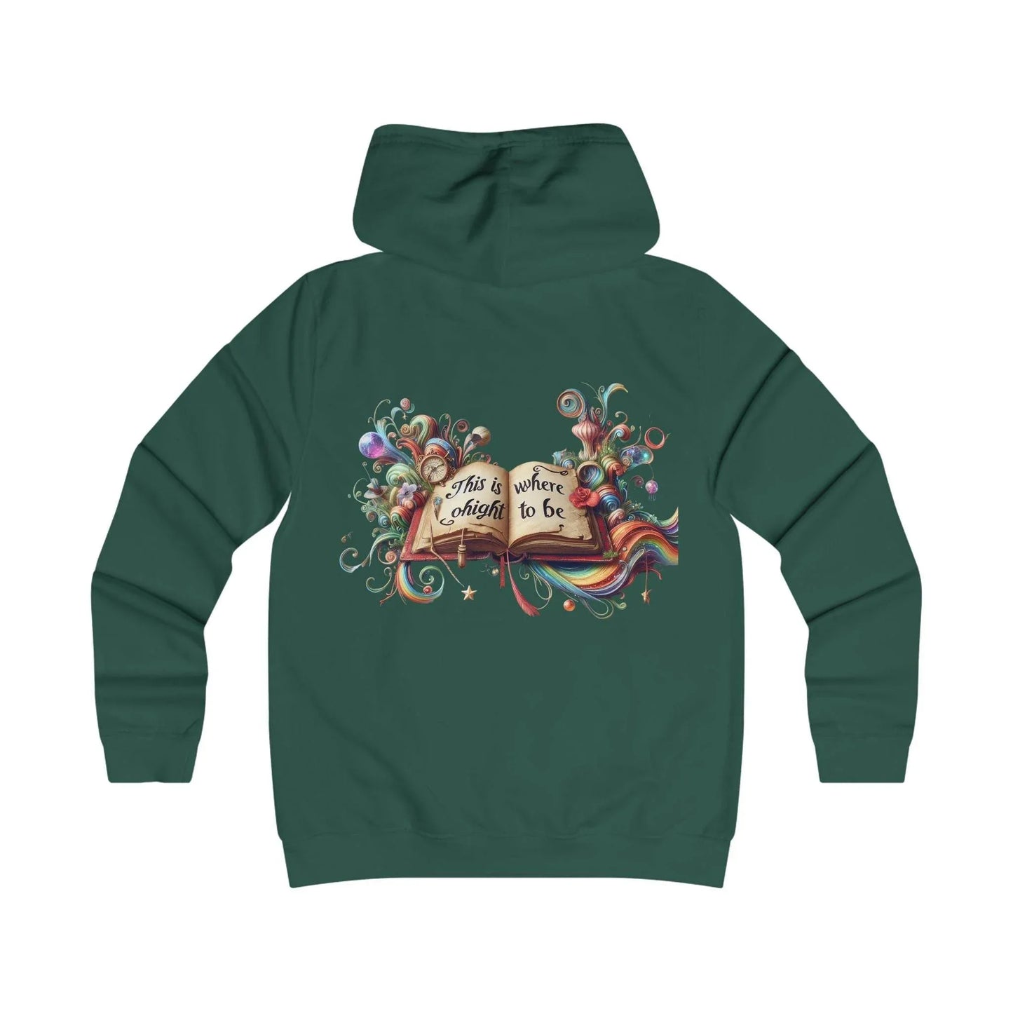 Girlie Heart & Dreams College Hoodie - Cozy Style for women - The Dreamer's Bookshop.