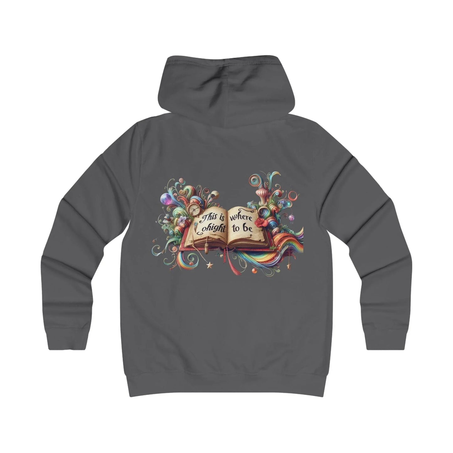 Girlie Heart & Dreams College Hoodie - Cozy Style for women - The Dreamer's Bookshop.