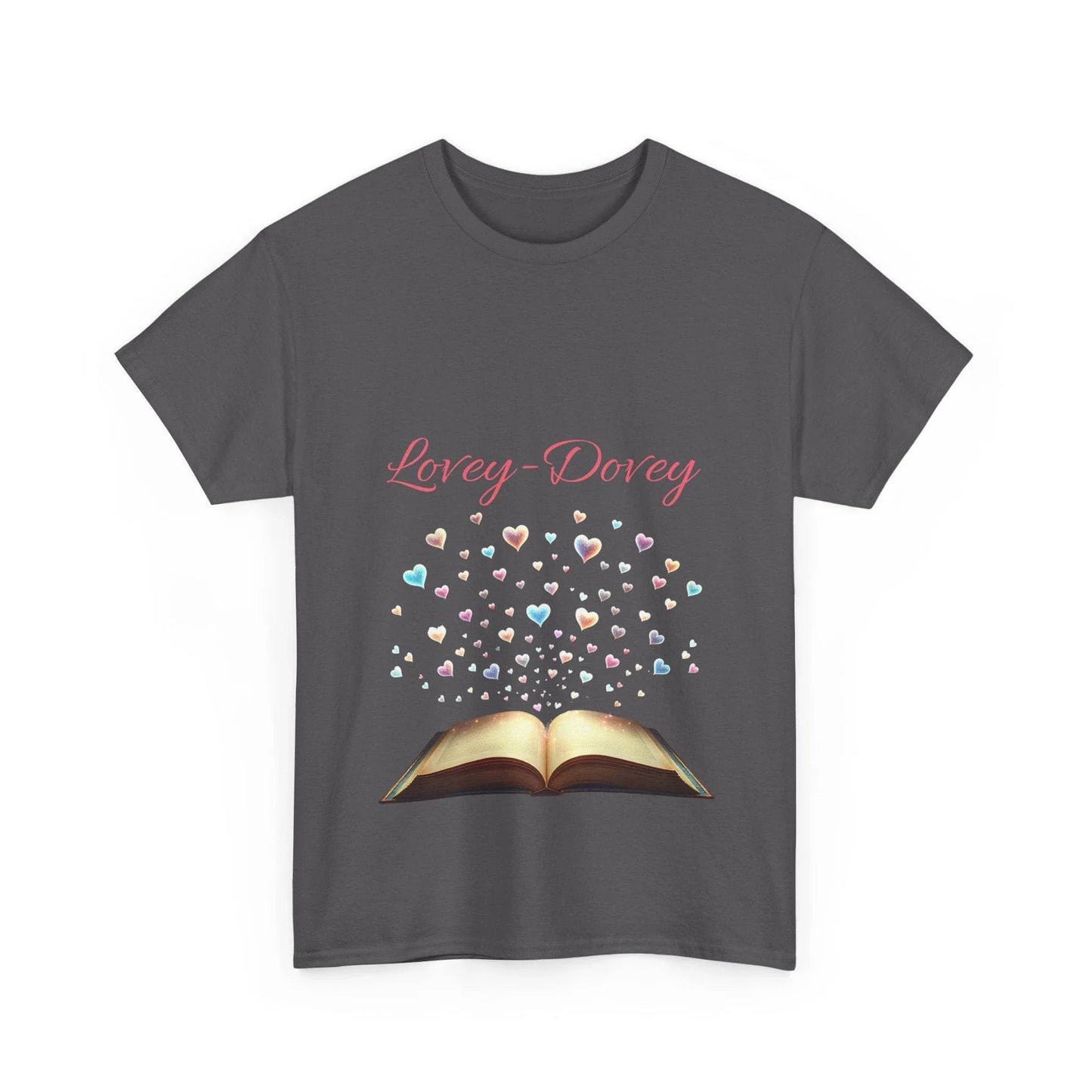 Lovey - Dovey - Unisex Heavy Cotton Tee - Sweet Romance - The Dreamer's Bookshop.