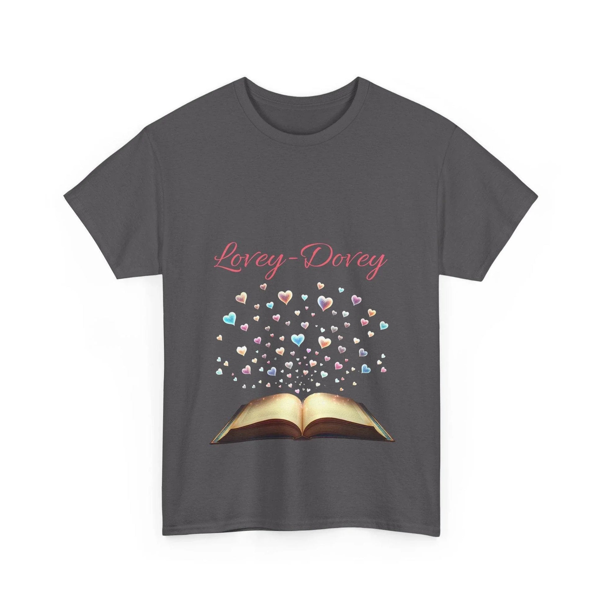 Lovey - Dovey - Unisex Heavy Cotton Tee - Sweet Romance - The Dreamer's Bookshop.