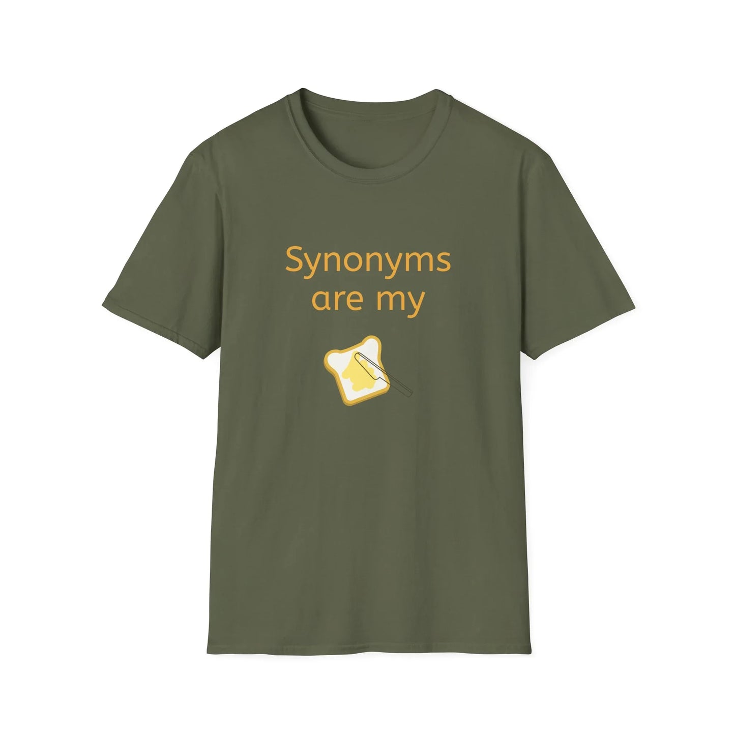 Unisex Softstyle T-Shirt - "Synonyms are my Jam" for Language Lovers - The Dreamer's Bookshop.