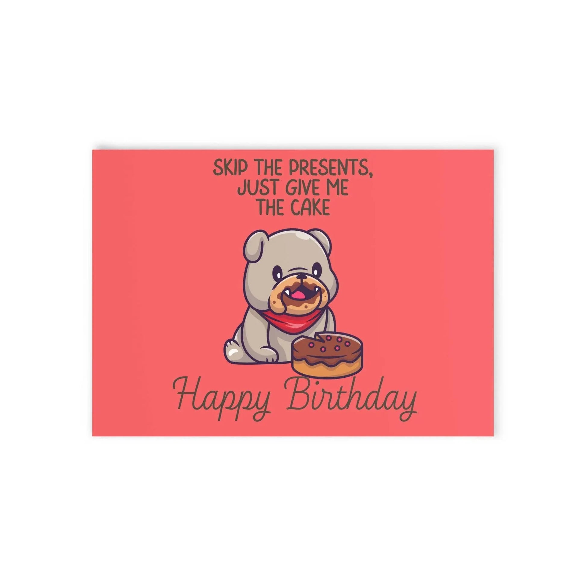 The Dreamer's Bookshop Cute "Give me the cake" Dog Birthday Card - The Dreamer's Bookshop.