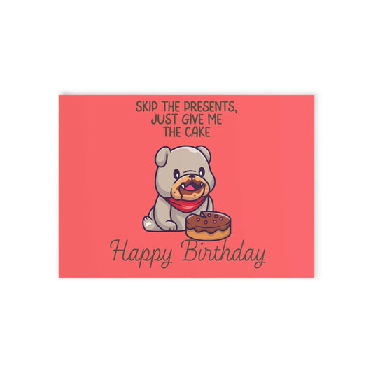 The Dreamer's Bookshop Cute "Give me the cake" Dog Birthday Card - The Dreamer's Bookshop.