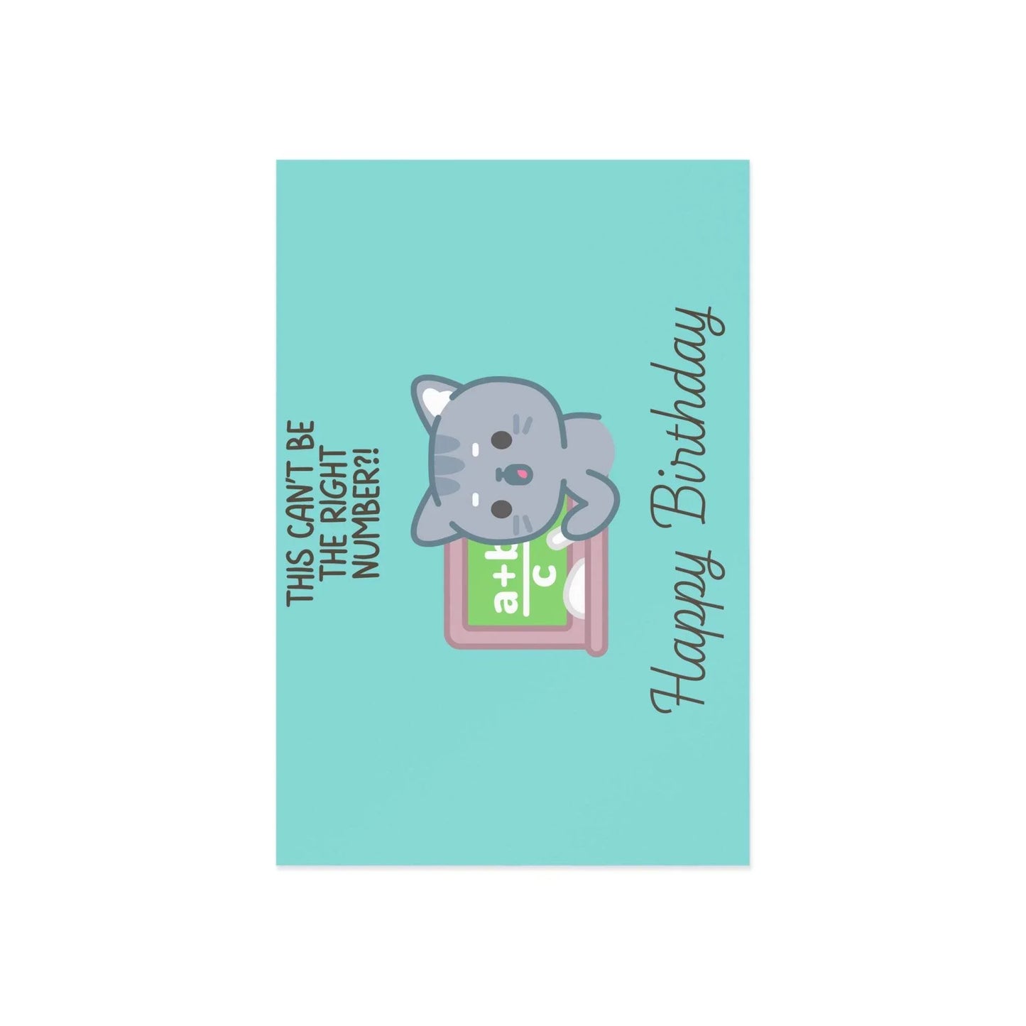 The Dreamer's Bookshop Cute "Not the right number" Cat Birthday Card - The Dreamer's Bookshop.