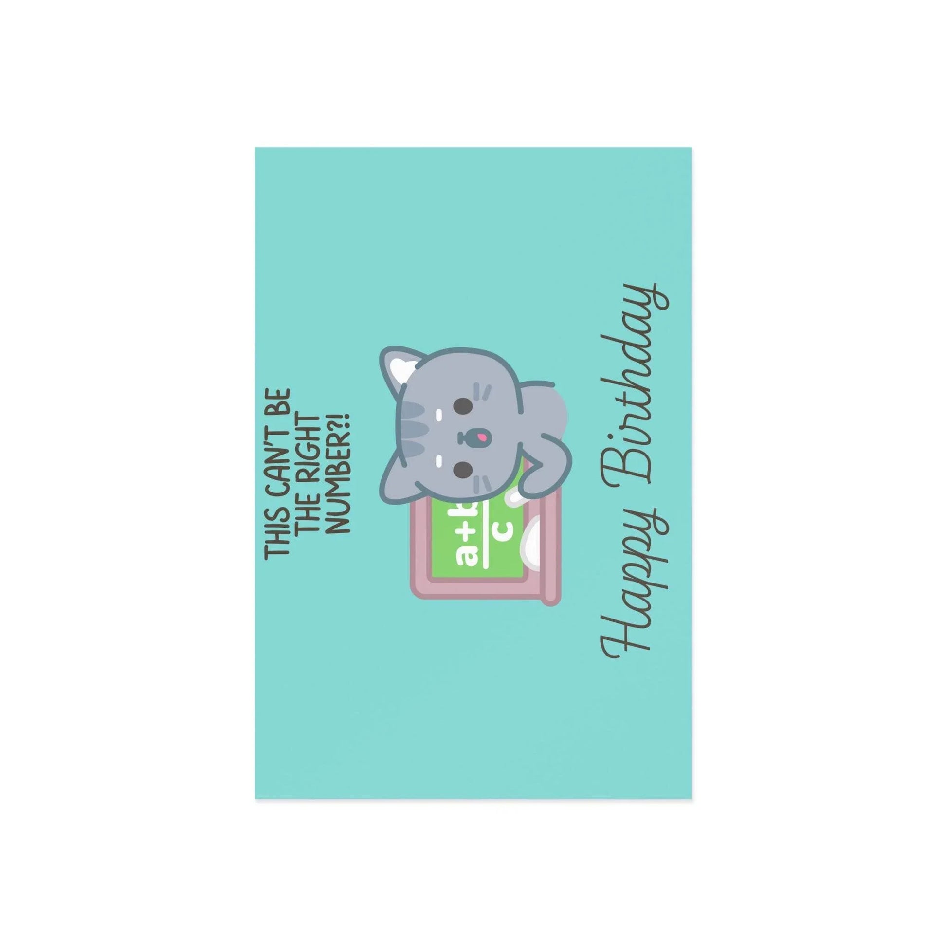 The Dreamer's Bookshop Cute "Not the right number" Cat Birthday Card - The Dreamer's Bookshop.