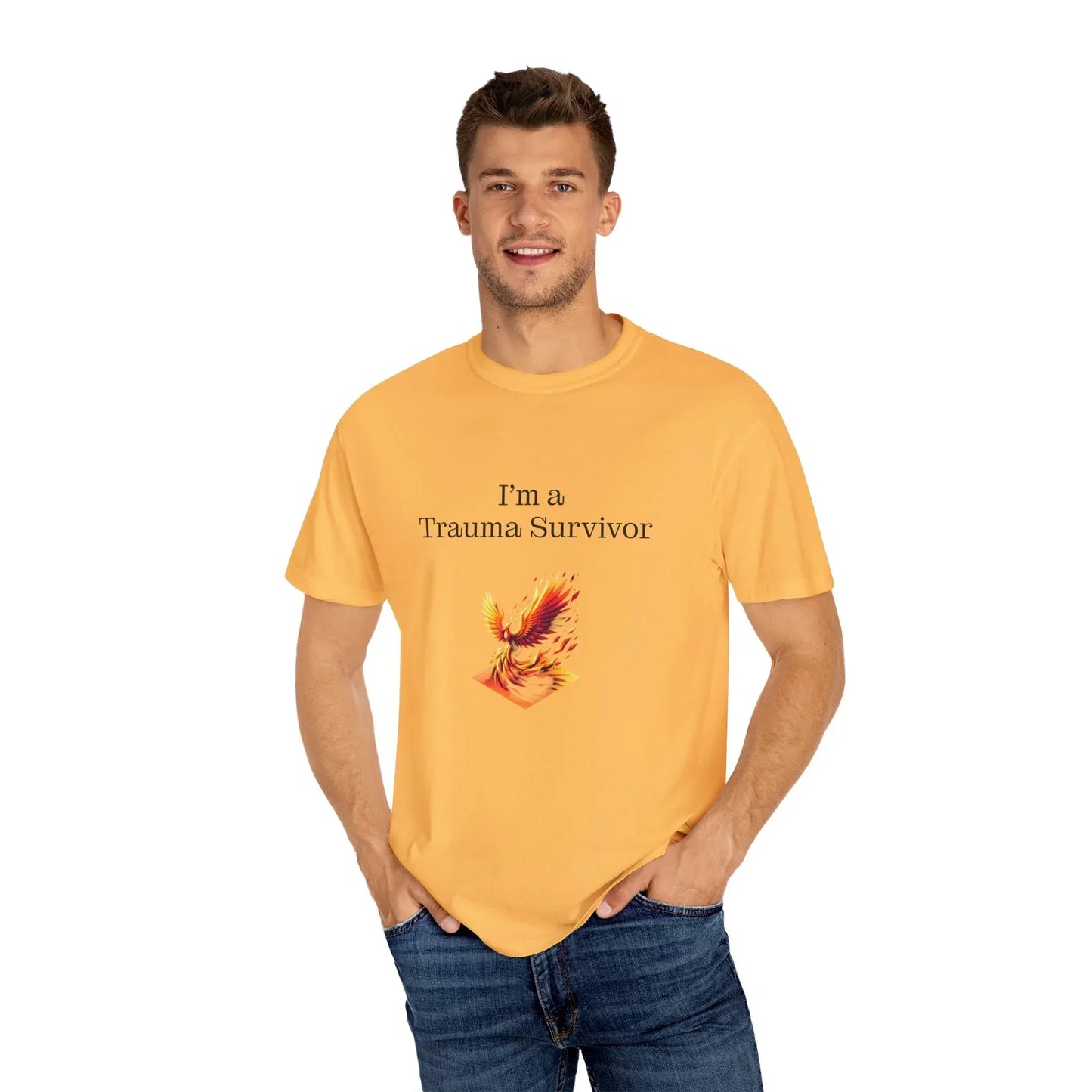 Trauma Survivor Unisex Garment-Dyed T-Shirt - Empowering Supportive Apparel - The Dreamer's Bookshop.