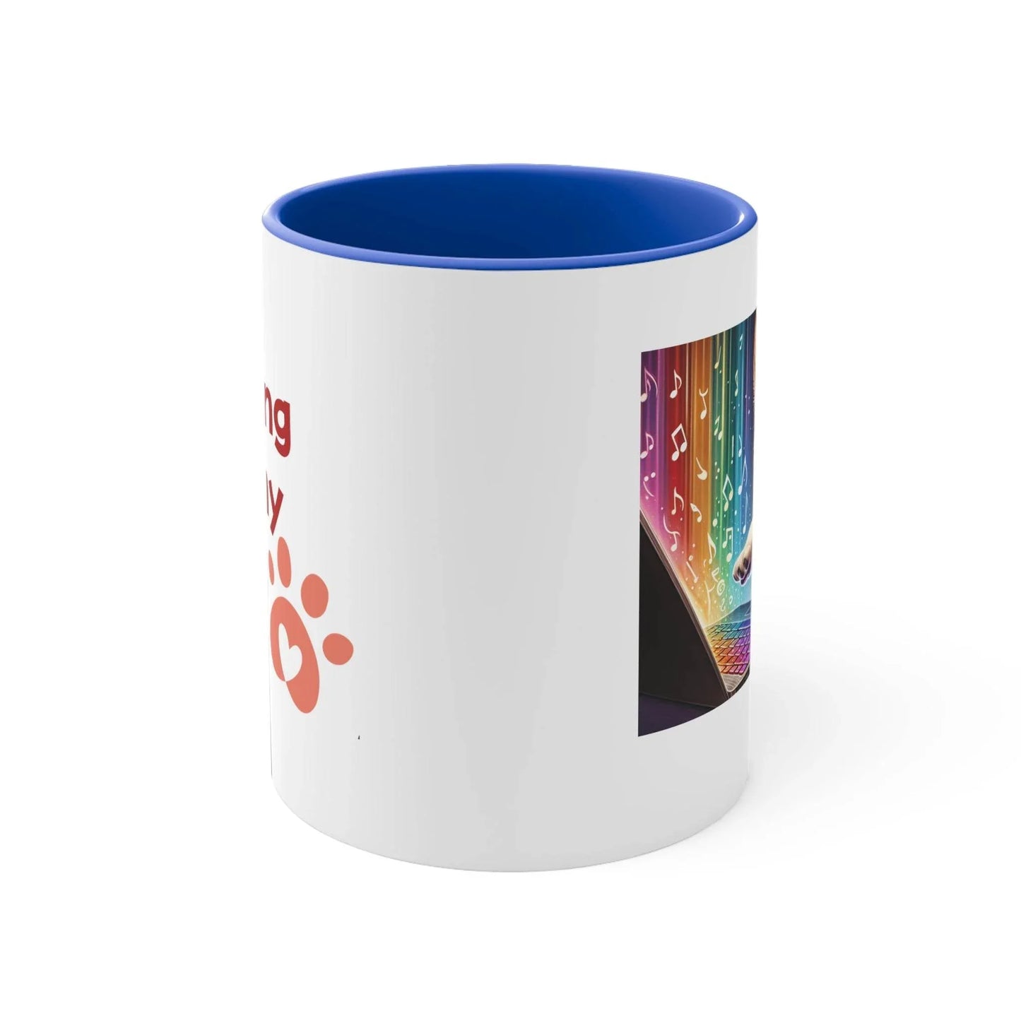Funny Colorful Accent Mug - 11oz Dog Writer Coffee Cup - The Dreamer's Bookshop.