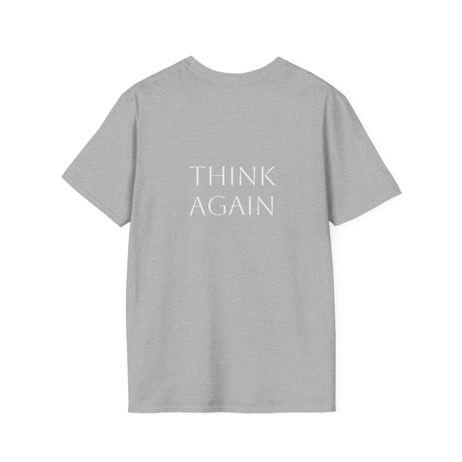 Unisex Softstyle T-Shirt - 'Think Again' - The Dreamer's Bookshop.