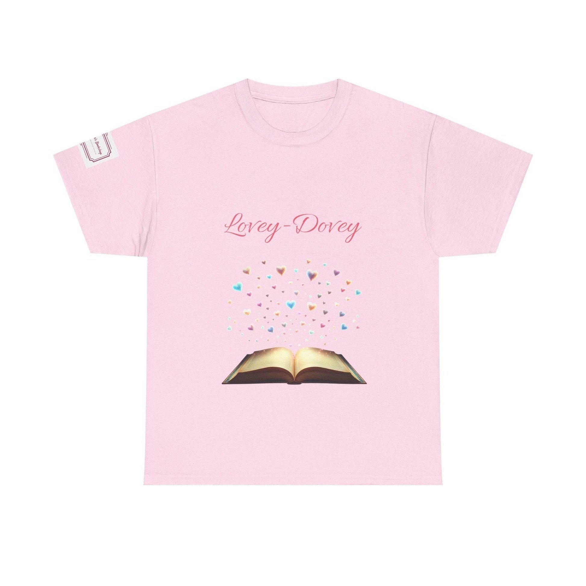 Lovey-Dovey - Unisex Heavy Cotton Tee - Sweet Romance - The Dreamer's Bookshop.