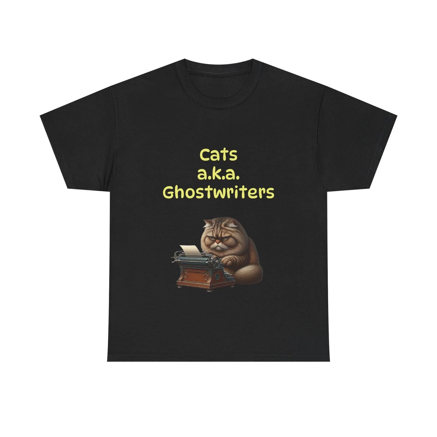 Book Lover's Unisex Heavy Cotton Tee - "Cats Ghostwriters" - The Dreamer's Bookshop.