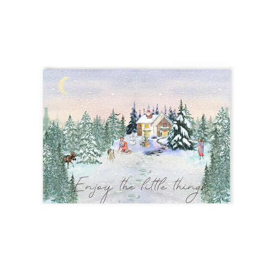 The Dreamer's Bookshop "Winter Cottage" Enjoy the Little Things Card - The Dreamer's Bookshop.