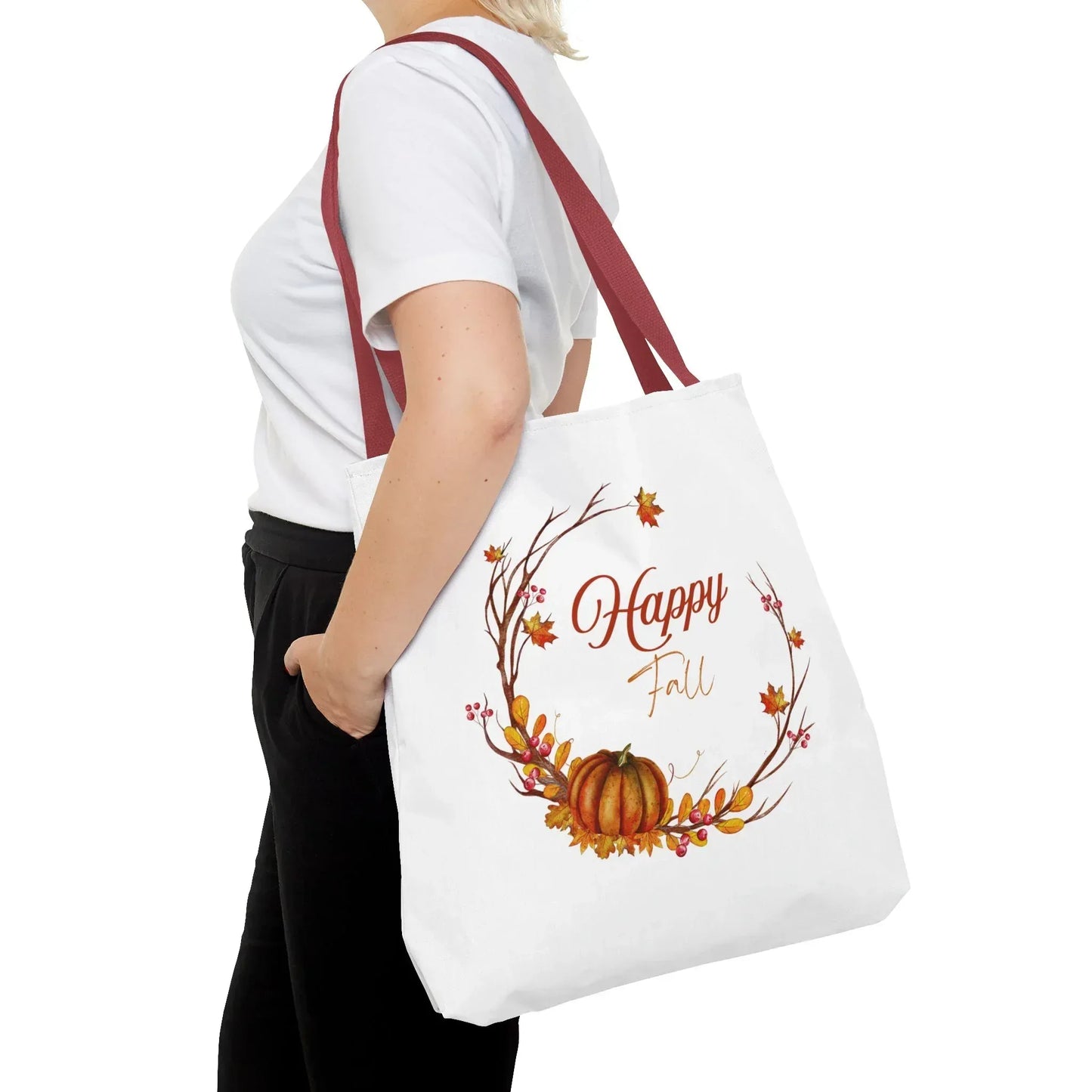 Happy Fall Tote Bag - Cozy Autumn Design - The Dreamer's Bookshop.
