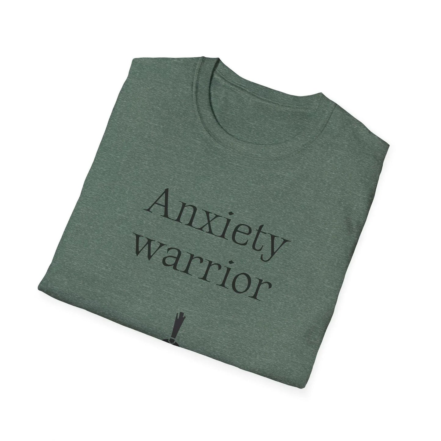 Anxiety Warrior Unisex Softstyle T-Shirt - Empowering Battle Against Mental Health - The Dreamer's Bookshop.