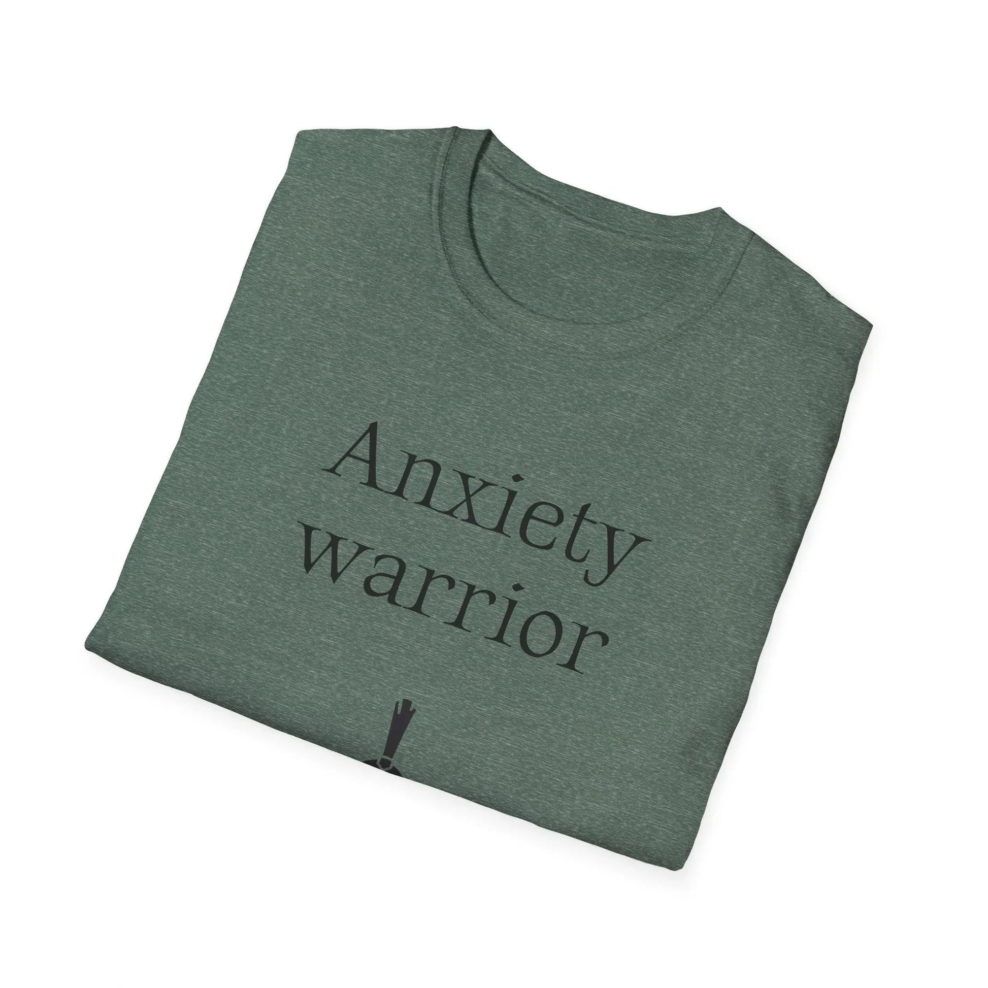 Anxiety Warrior Unisex Softstyle T-Shirt - Empowering Battle Against Mental Health - The Dreamer's Bookshop.