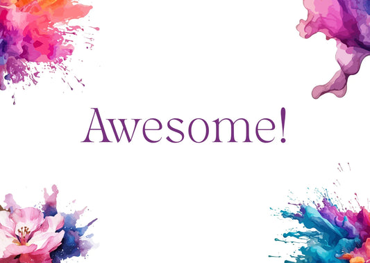 The Dreamer's Bookshop "Awesome" Exclamation Card - The Dreamer's Bookshop.