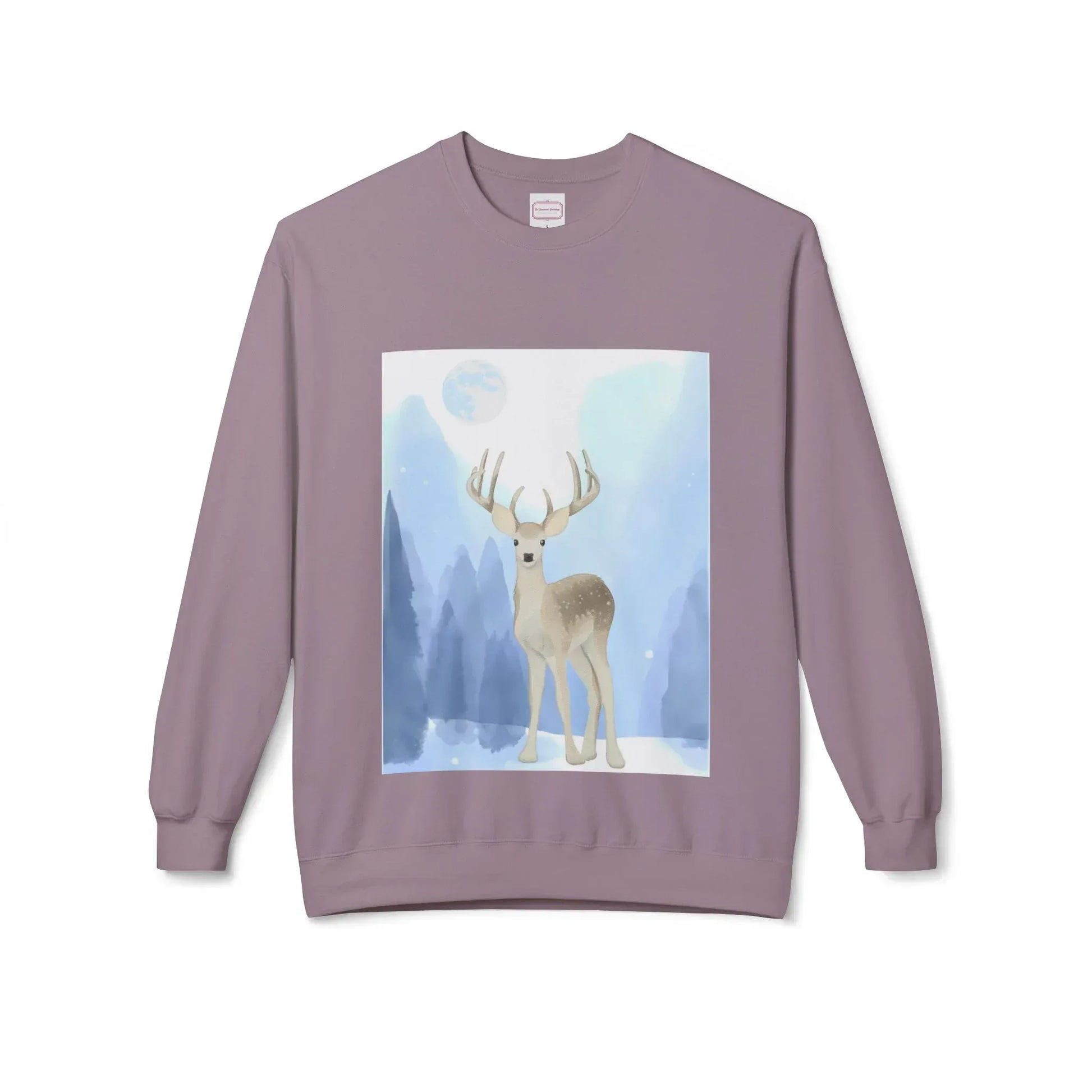 Winter Deer - Unisex Fleece Crewneck Sweatshirt - The Dreamer's Bookshop.