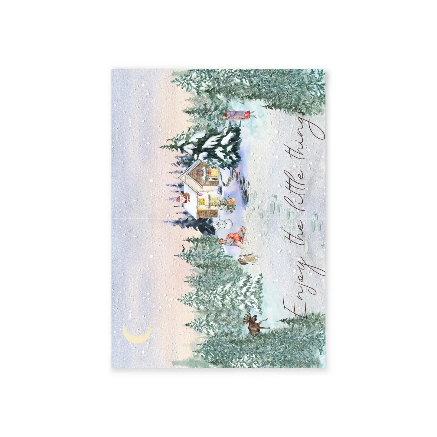 The Dreamer's Bookshop "Winter Cottage" Enjoy the Little Things Card - The Dreamer's Bookshop.