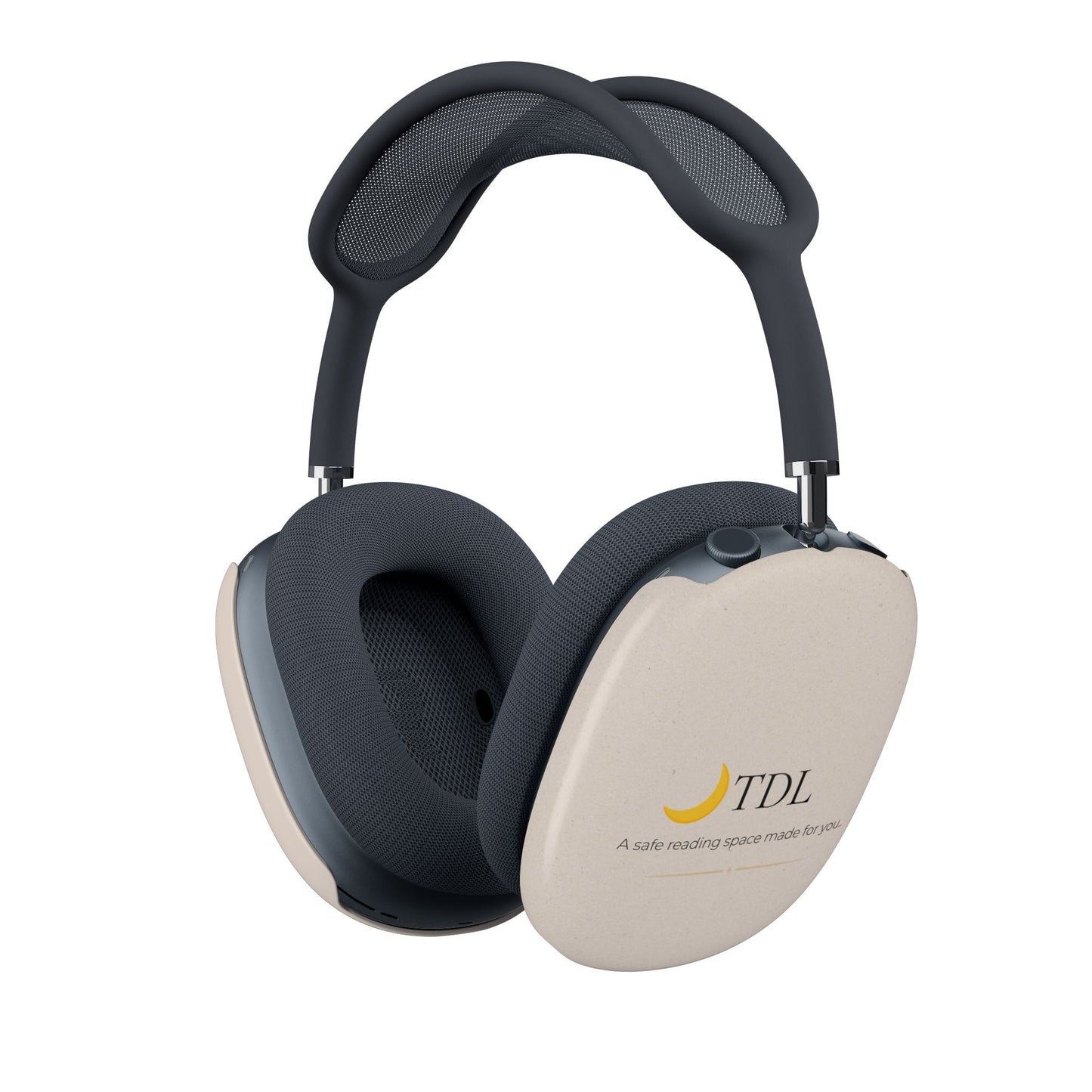 Owl 'Stay Curious' AirPod Max Case — Cream Protective Covers with TDL Logo