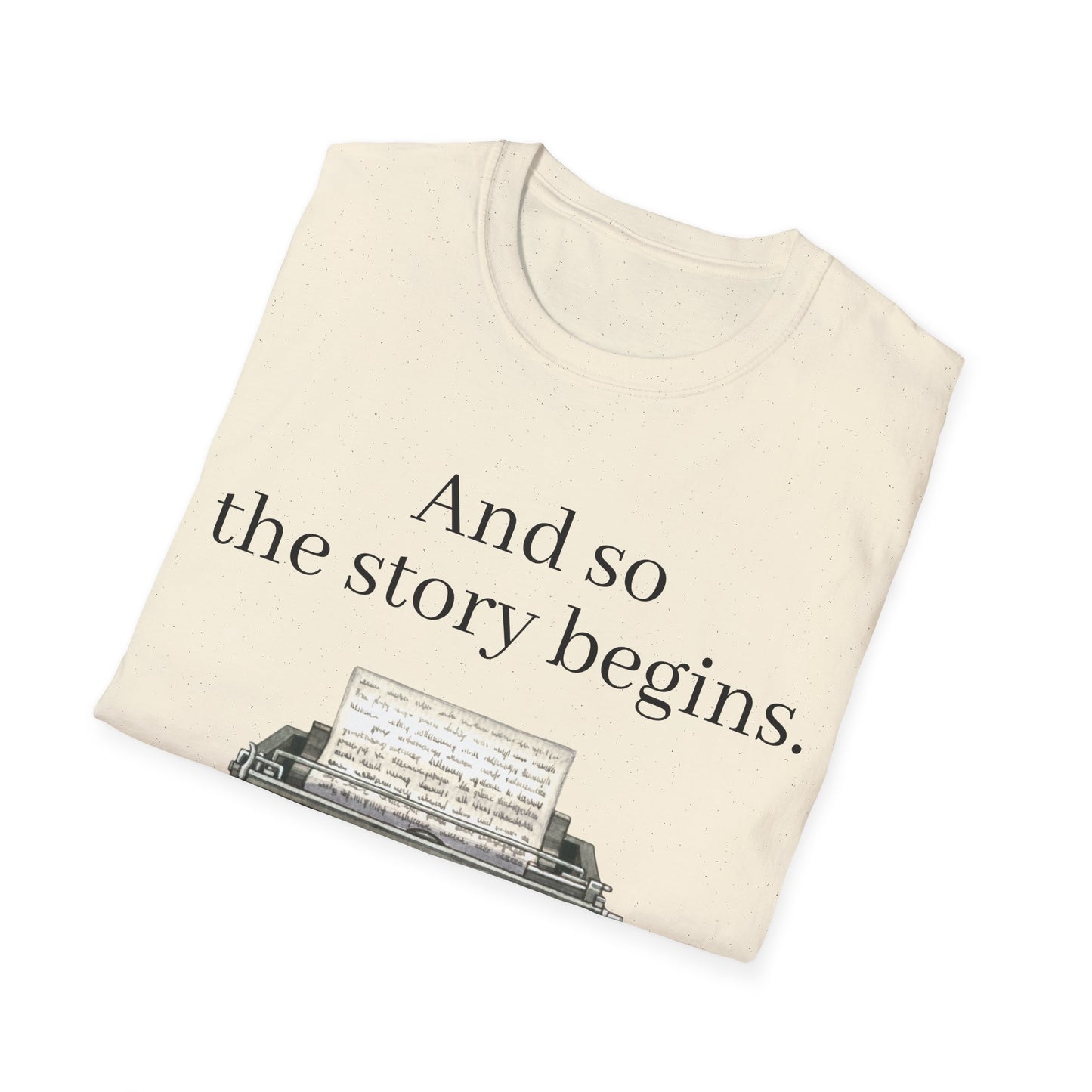 Unisex T-Shirt - Vintage Writing "Story Begins" for Book Lovers