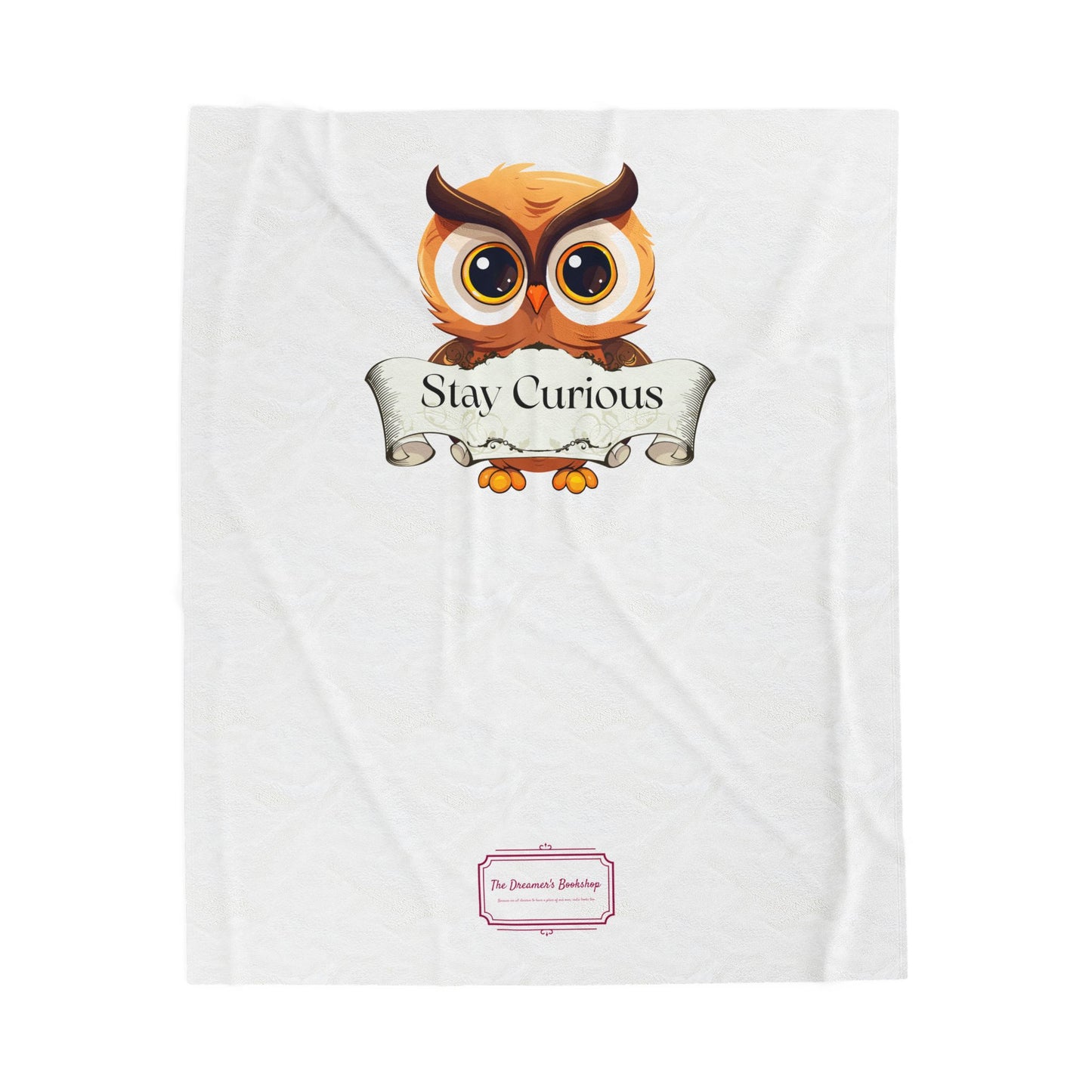 Cozy Velveteen Plush Blanket - "Stay Curious"- Book Lovers and Cozy Nights