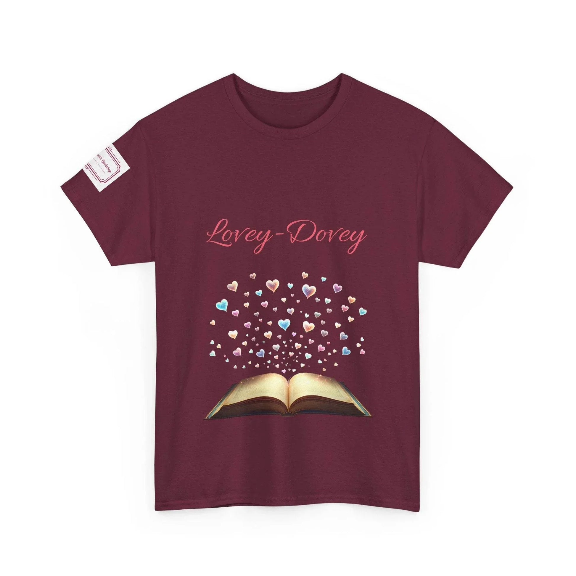 Lovey-Dovey - Unisex Heavy Cotton Tee - Sweet Romance - The Dreamer's Bookshop.