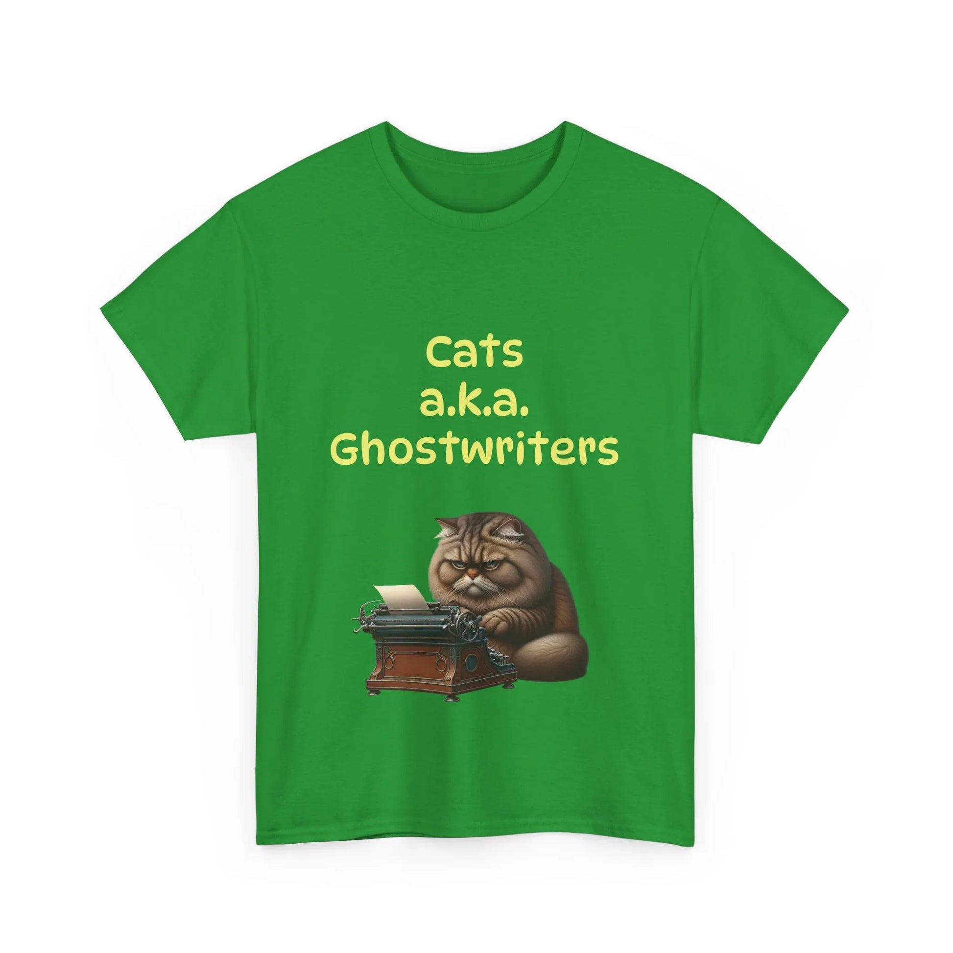 Book Lover's Unisex Heavy Cotton Tee - "Cats Ghostwriters" - The Dreamer's Bookshop.