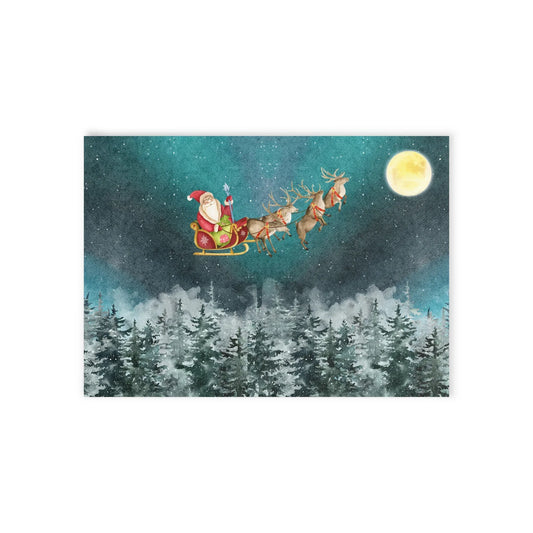 The Dreamer's Bookshop "Flying Santa Sleigh" Christmas Card - The Dreamer's Bookshop.