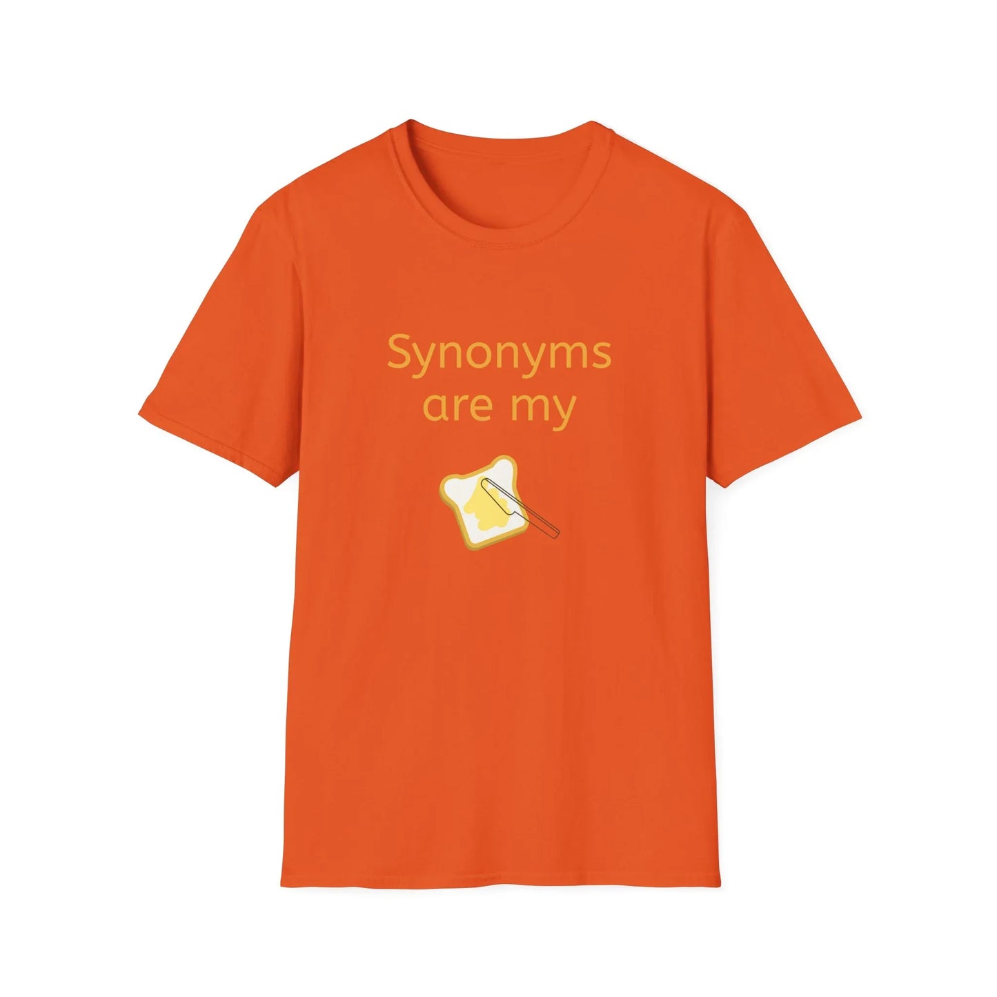 Unisex Softstyle T-Shirt - "Synonyms are my Jam" for Language Lovers - The Dreamer's Bookshop.