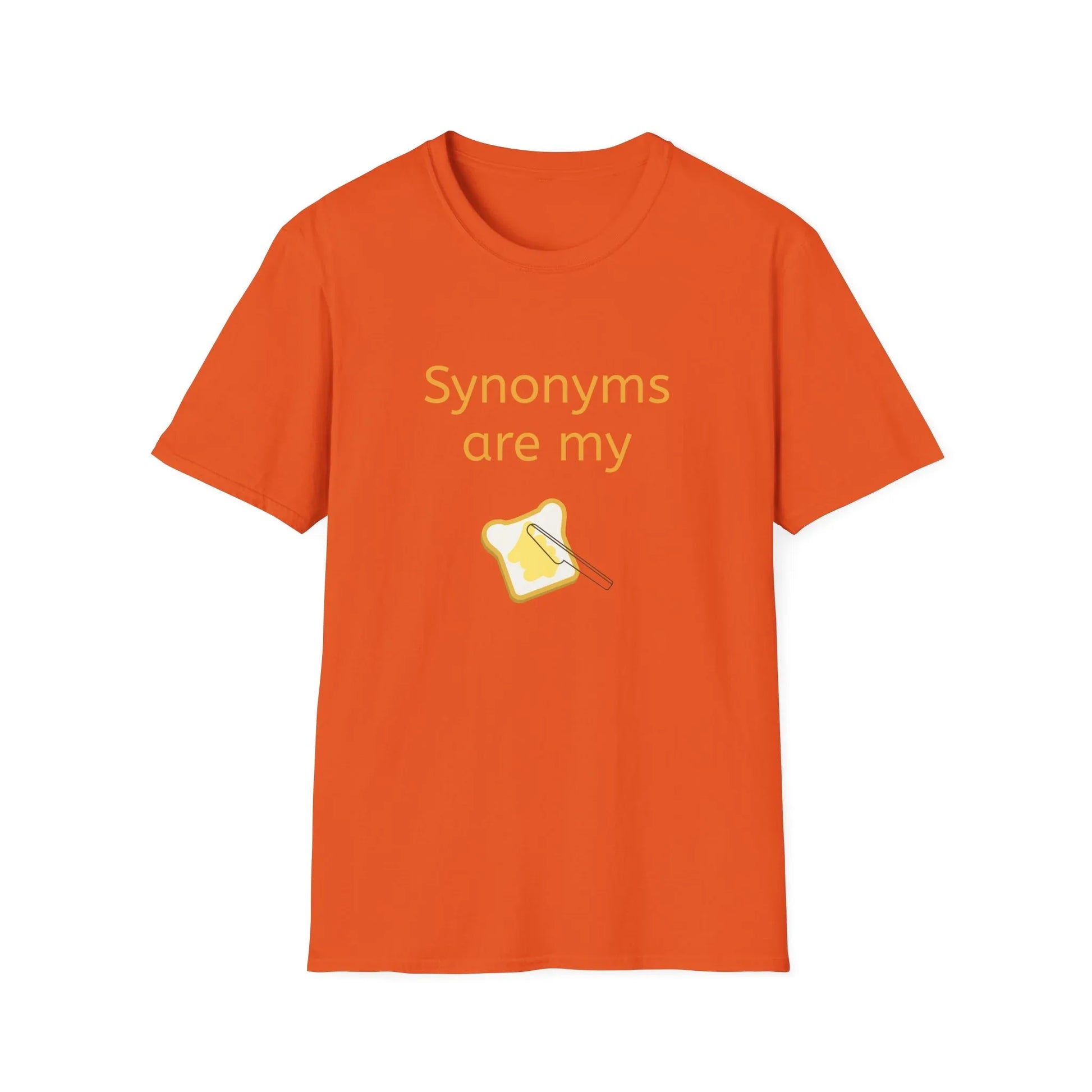 Unisex Softstyle T-Shirt - "Synonyms are my Jam" for Language Lovers - The Dreamer's Bookshop.