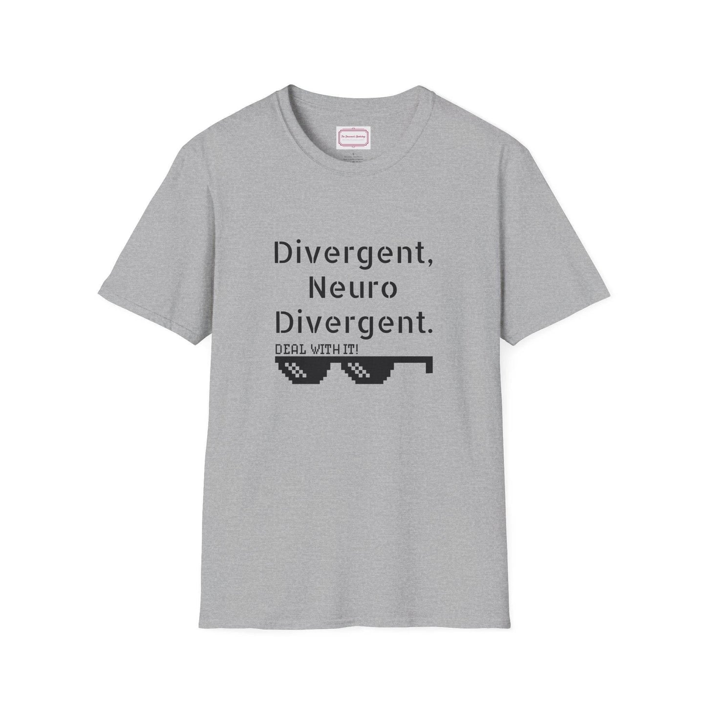 Divergent Neurodivergent T-Shirt - Unisex Softstyle Tee for Acceptance and Awareness - The Dreamer's Bookshop.