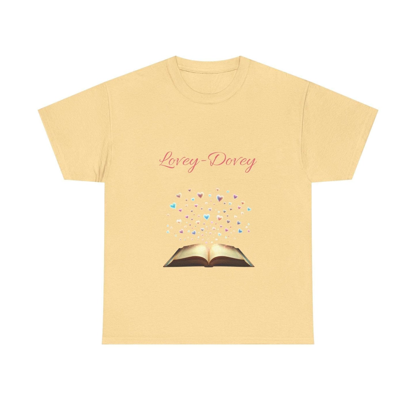 Lovey-Dovey - Unisex Heavy Cotton Tee - Sweet Romance - The Dreamer's Bookshop.
