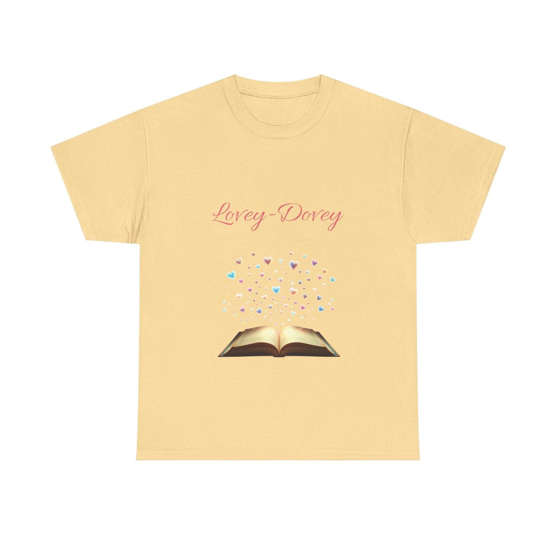 Lovey-Dovey - Unisex Heavy Cotton Tee - Sweet Romance - The Dreamer's Bookshop.