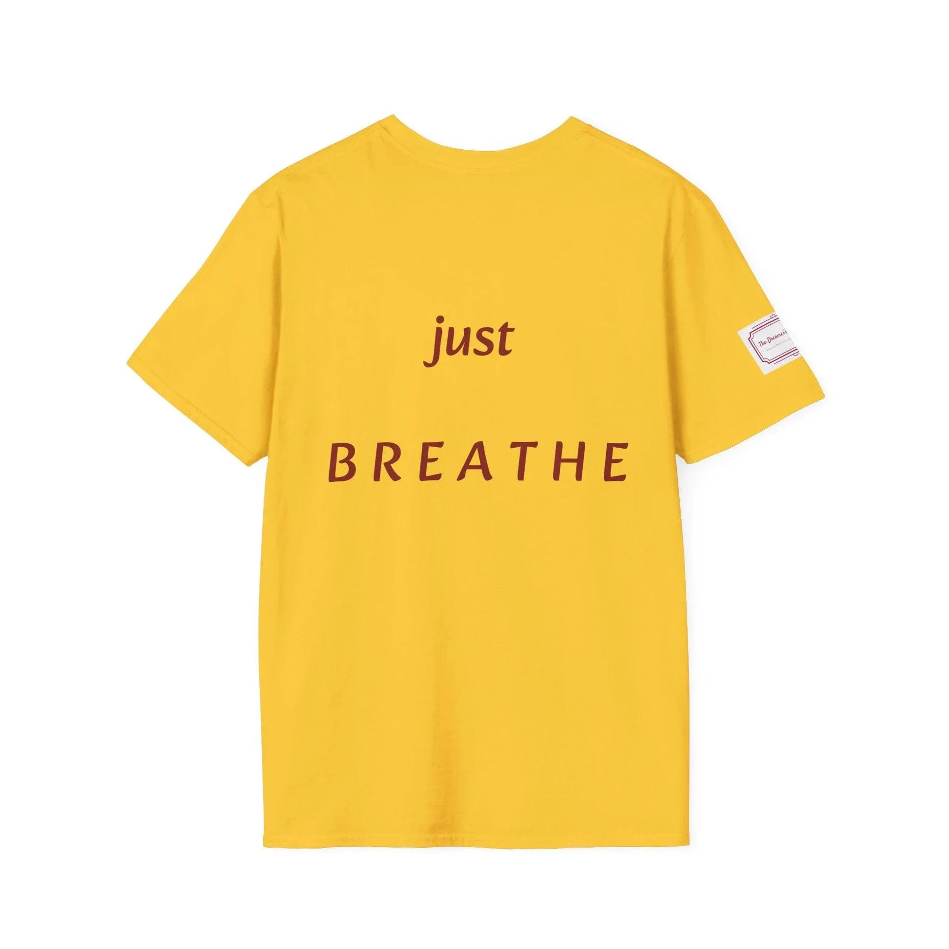 Inspirational Unisex Softstyle T-Shirt - 'Just Breathe' Motivational Design - The Dreamer's Bookshop.
