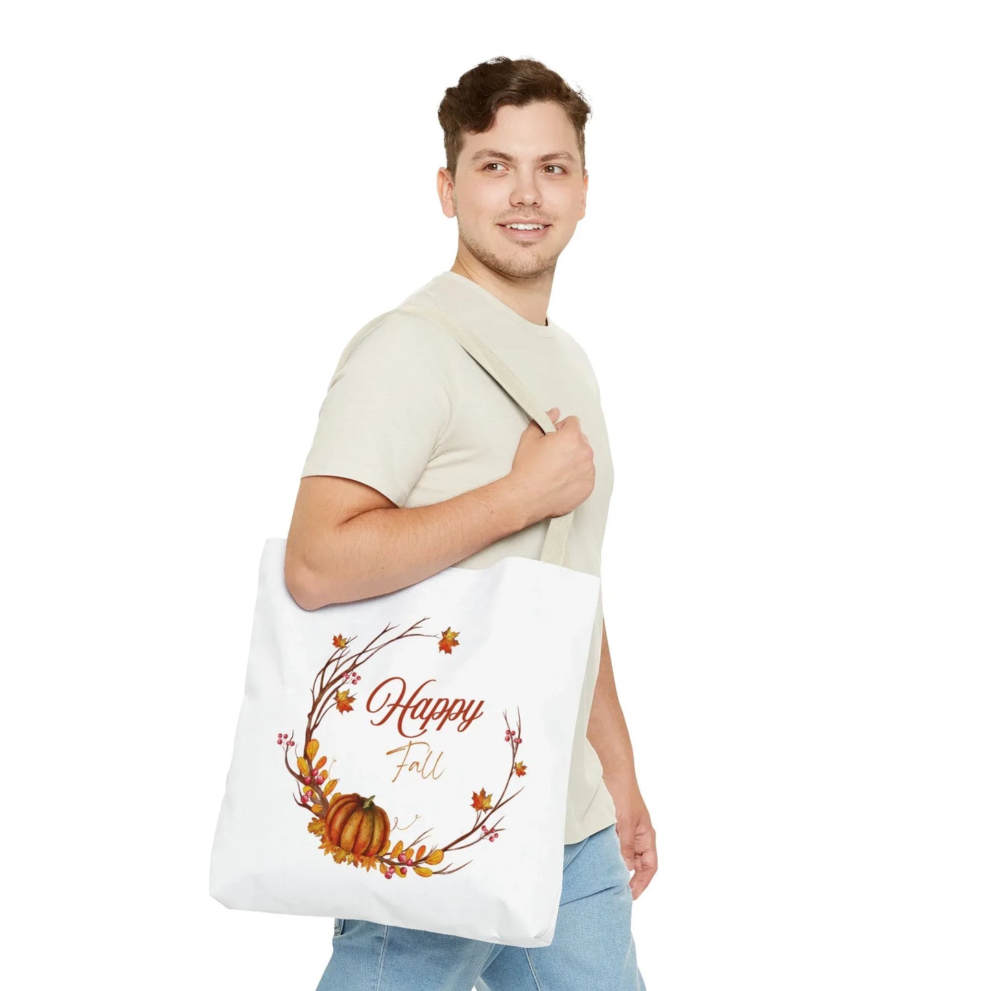 Happy Fall Tote Bag - Cozy Autumn Design - The Dreamer's Bookshop.