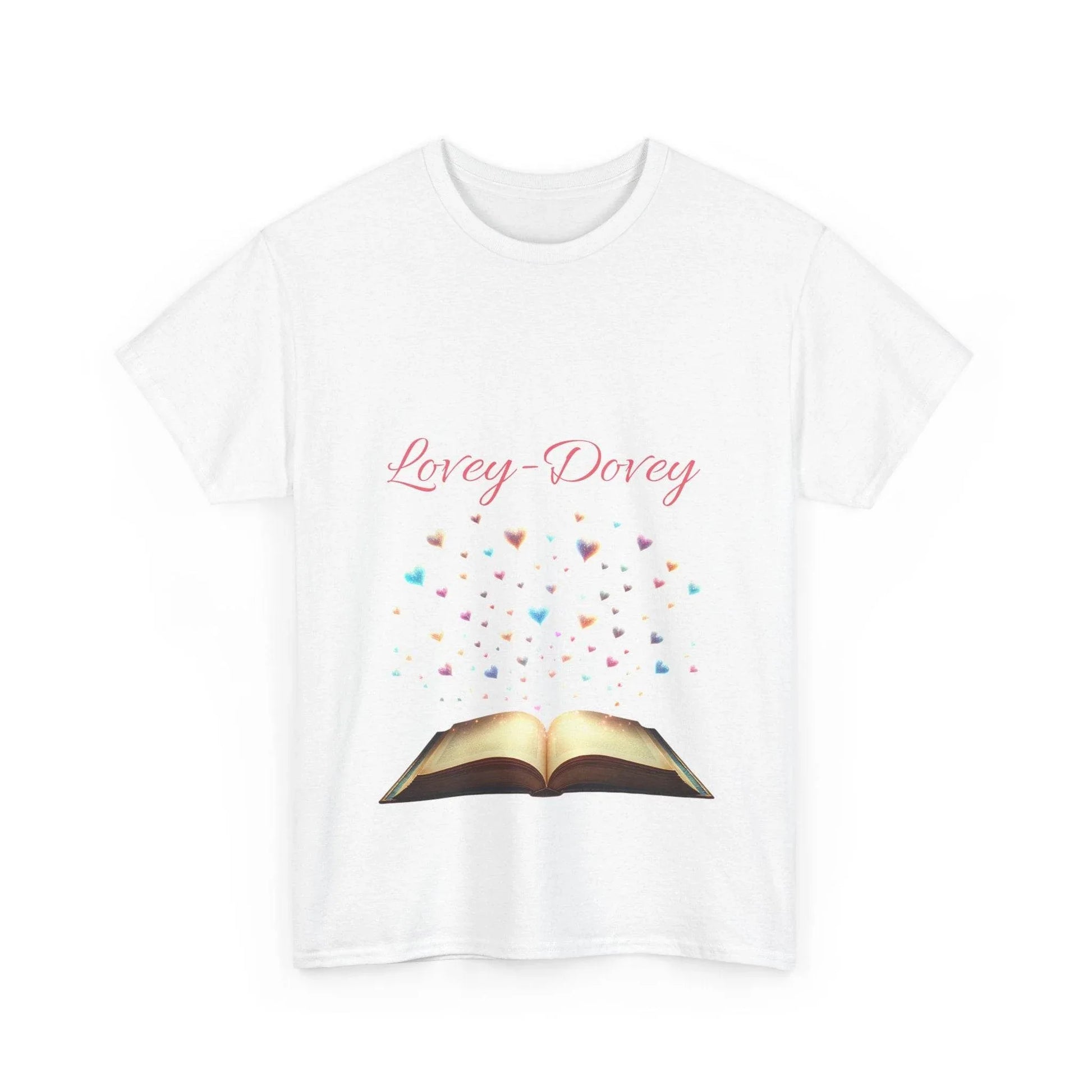 Lovey - Dovey - Unisex Heavy Cotton Tee - Sweet Romance - The Dreamer's Bookshop.