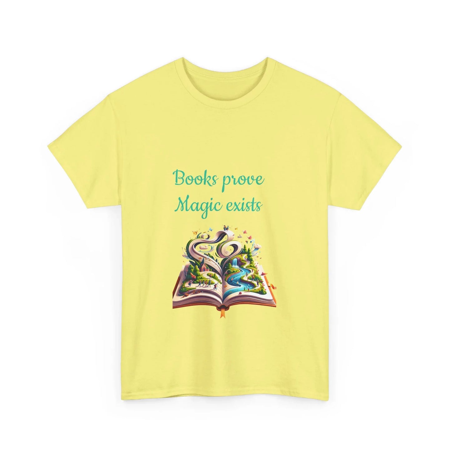 Book Lover's Unisex Heavy Cotton Tee - "Magic Exists" - The Dreamer's Bookshop.