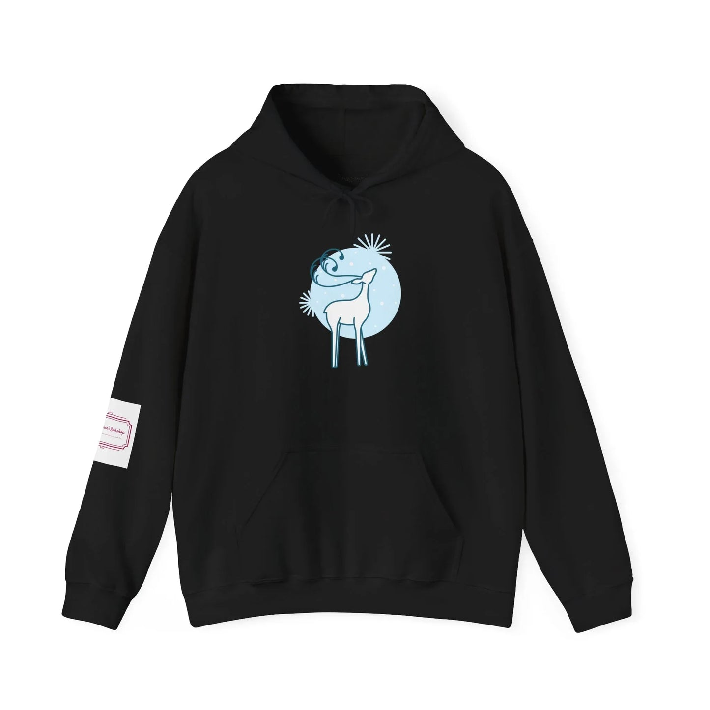 Christmas Deer Unisex Hooded Sweatshirt - Cozy Literary Apparel - The Dreamer's Bookshop.