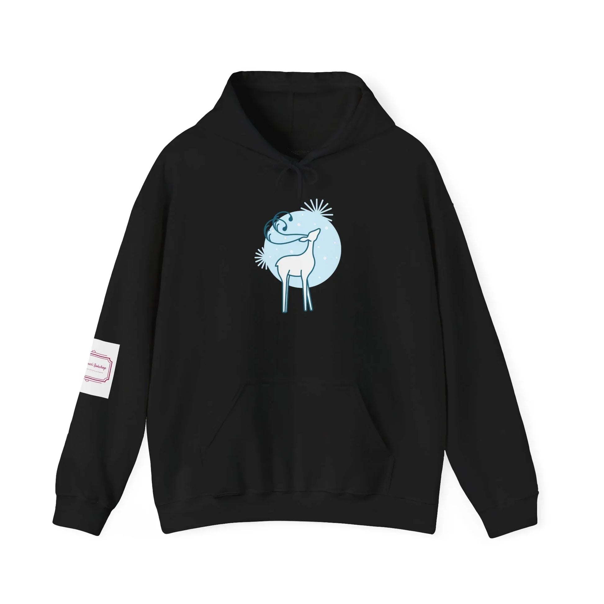Christmas Deer Unisex Hooded Sweatshirt - Cozy Literary Apparel - The Dreamer's Bookshop.