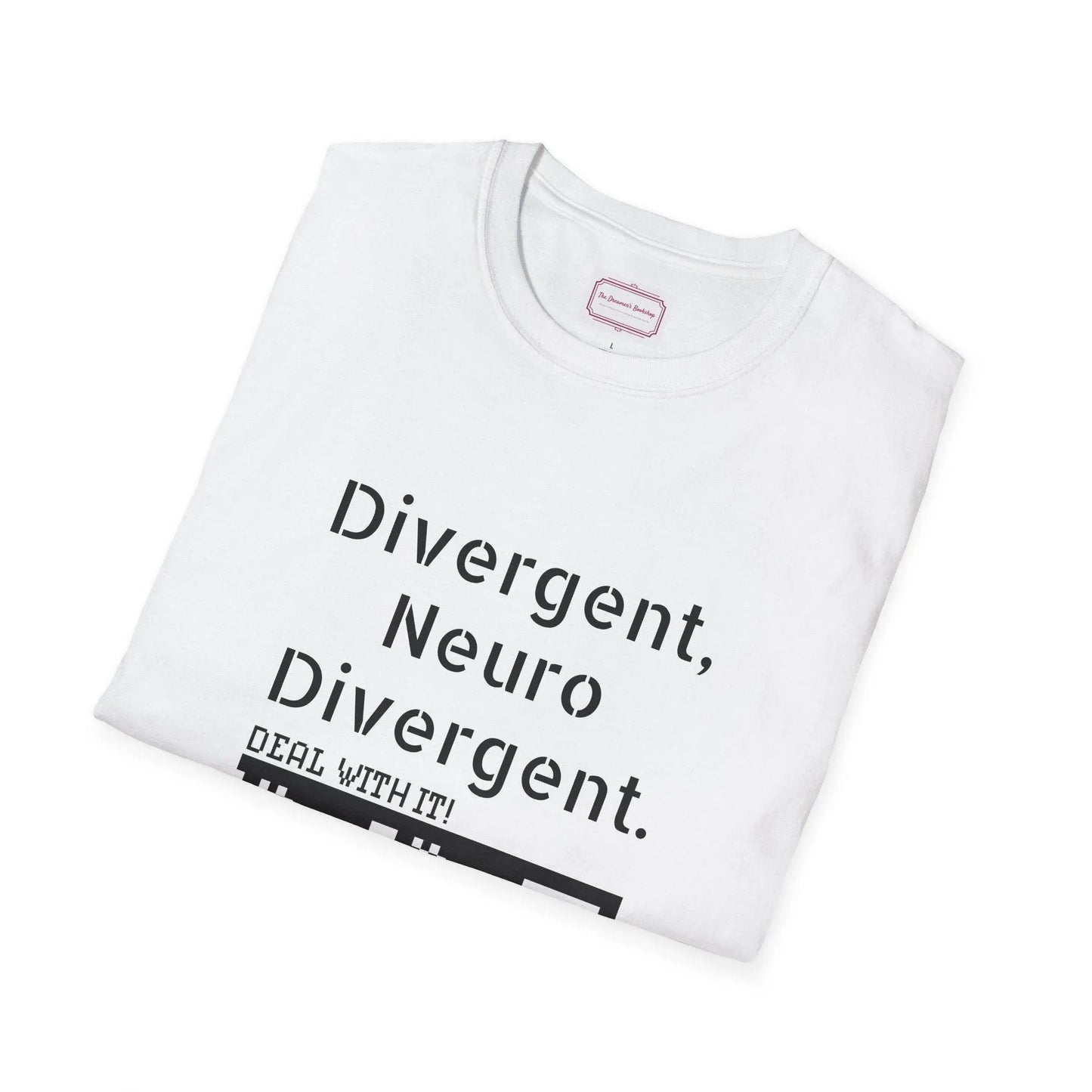 Divergent Neurodivergent T-Shirt - Unisex Softstyle Tee for Acceptance and Awareness - The Dreamer's Bookshop.