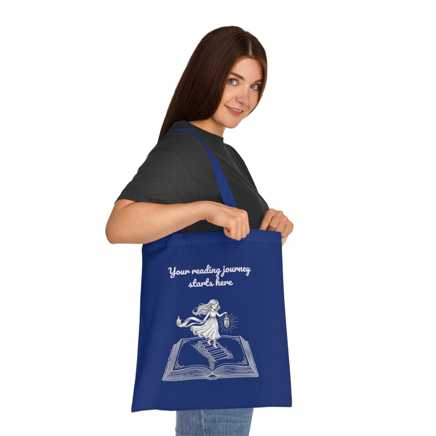 Whimsical Cotton Tote Bag - "Reading Journey" by The Dreamer's Bookshop