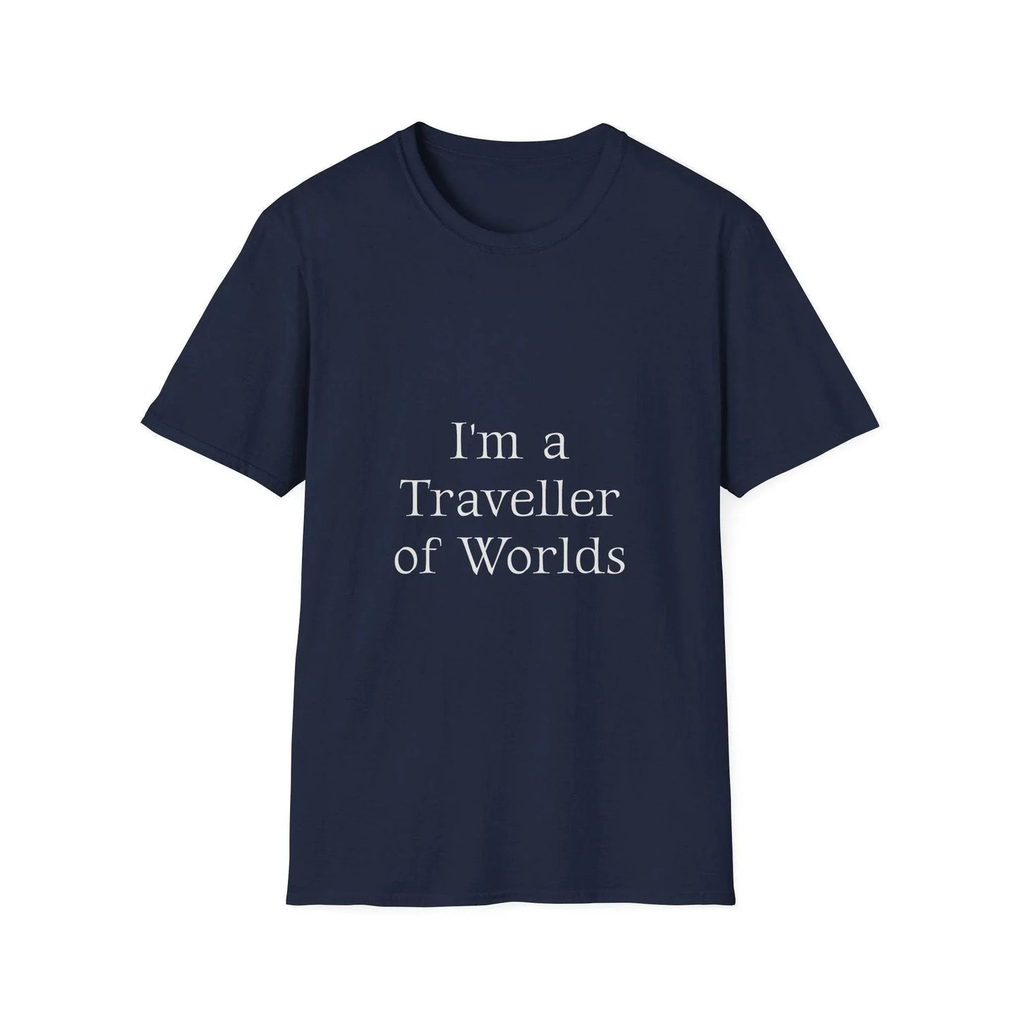 Unisex Softstyle T-Shirt - 'I'm a Traveller of Worlds' & 'Books Take Me Places Far & Beyond' - The Dreamer's Bookshop.