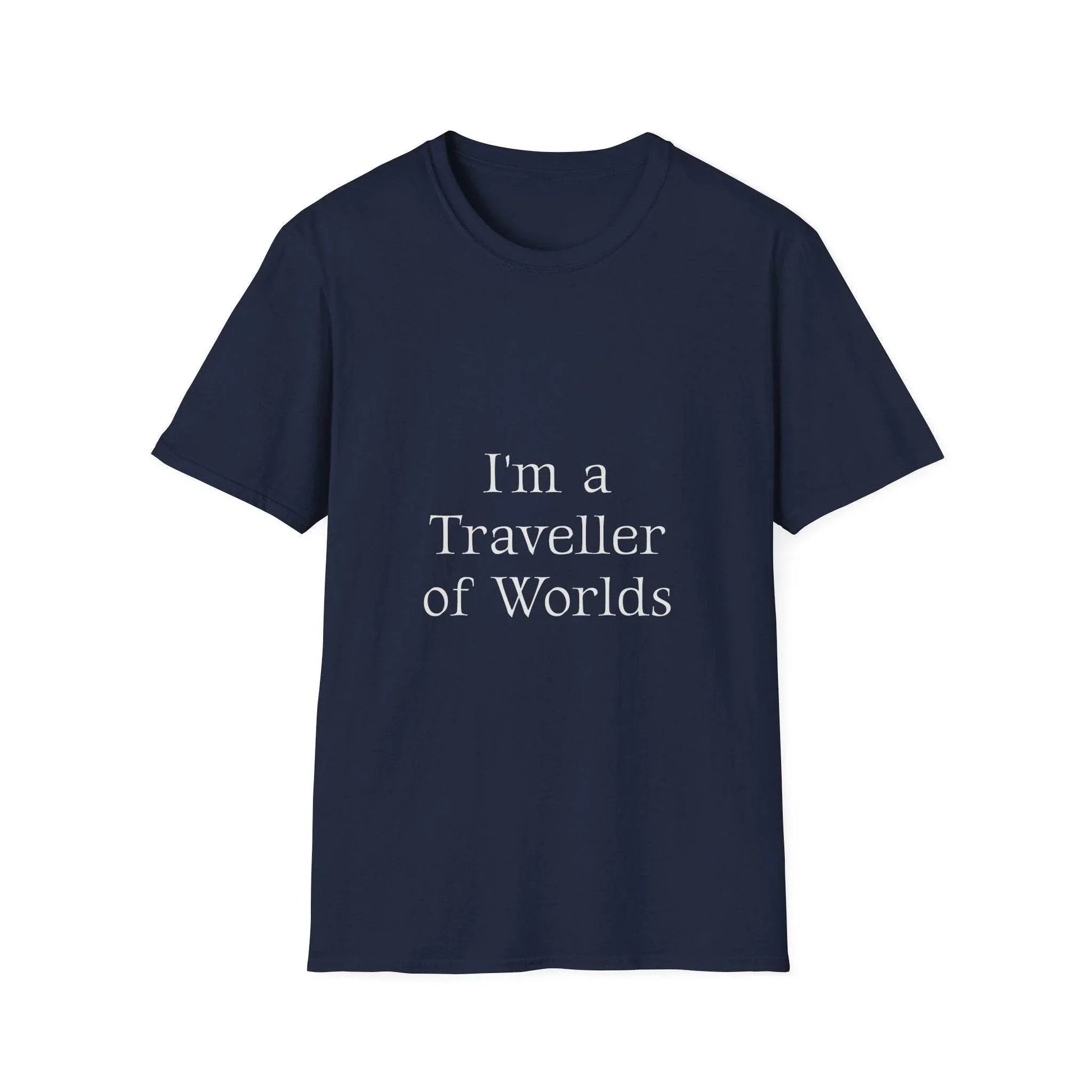 Unisex Softstyle T-Shirt - 'I'm a Traveller of Worlds' & 'Books Take Me Places Far & Beyond' - The Dreamer's Bookshop.