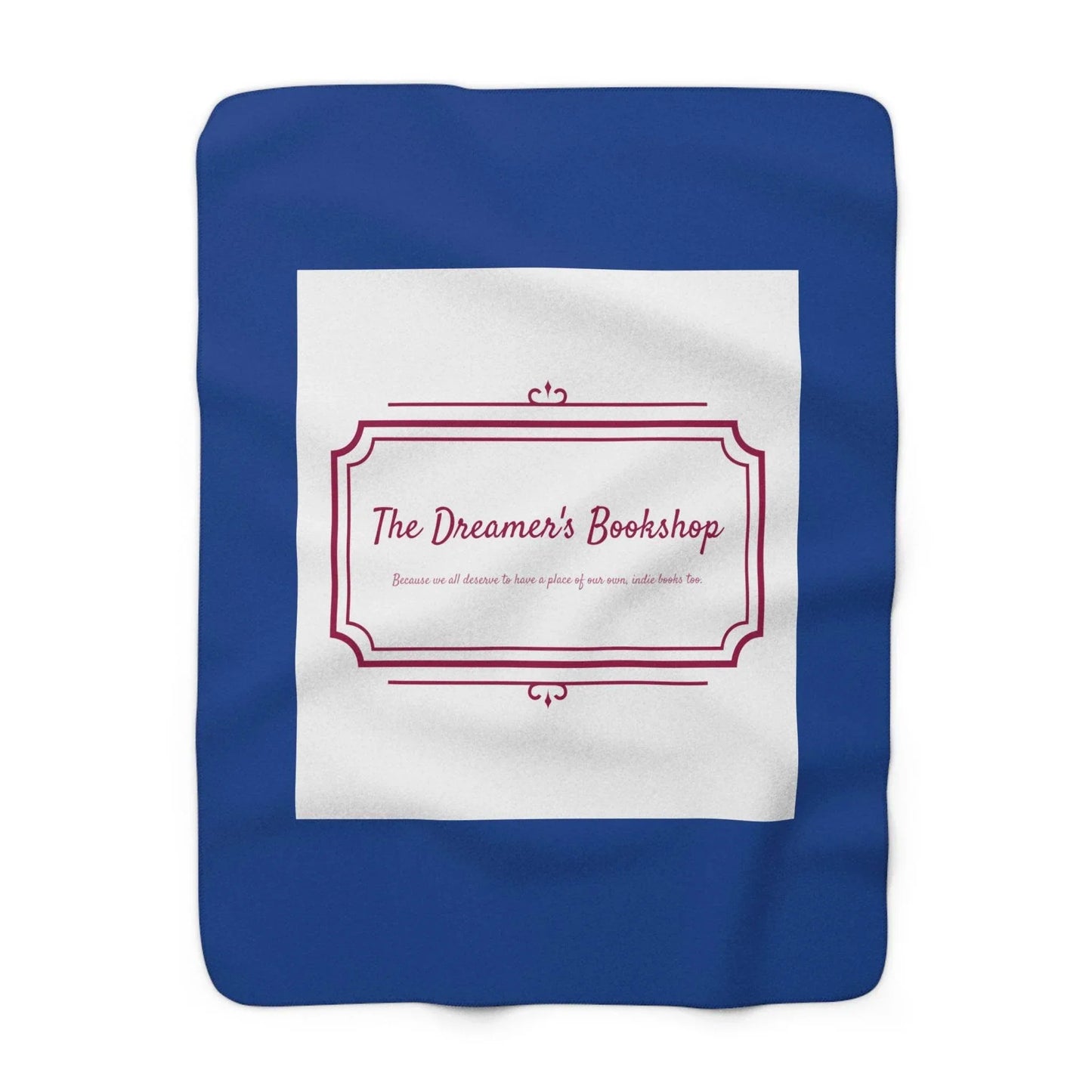 Cozy Sherpa Fleece Blanket - 'The Dreamer's Bookshop' Design - The Dreamer's Bookshop.